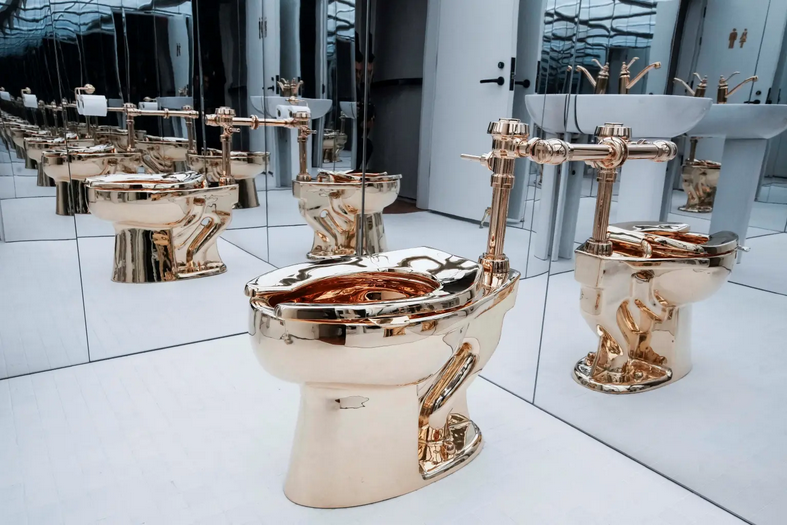Screenshot 2025 11 21 at 20 29 34 Fully functional 18 karat gold toilet sells for 12M at Sothebys auction New York Post